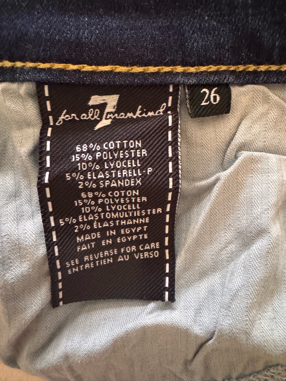 7 For All Mankind Dark Indigo Skinny JeansSize 26, Gwenevere - Picture 4 of 6